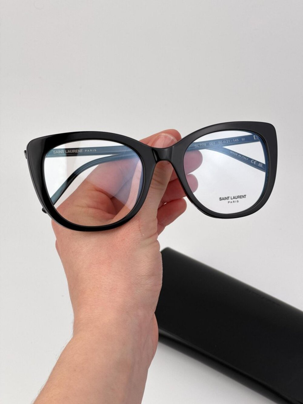 Saint Laurent SL778 001 Cat Eye Eyeglasses – Black | Women’s Designer Frames